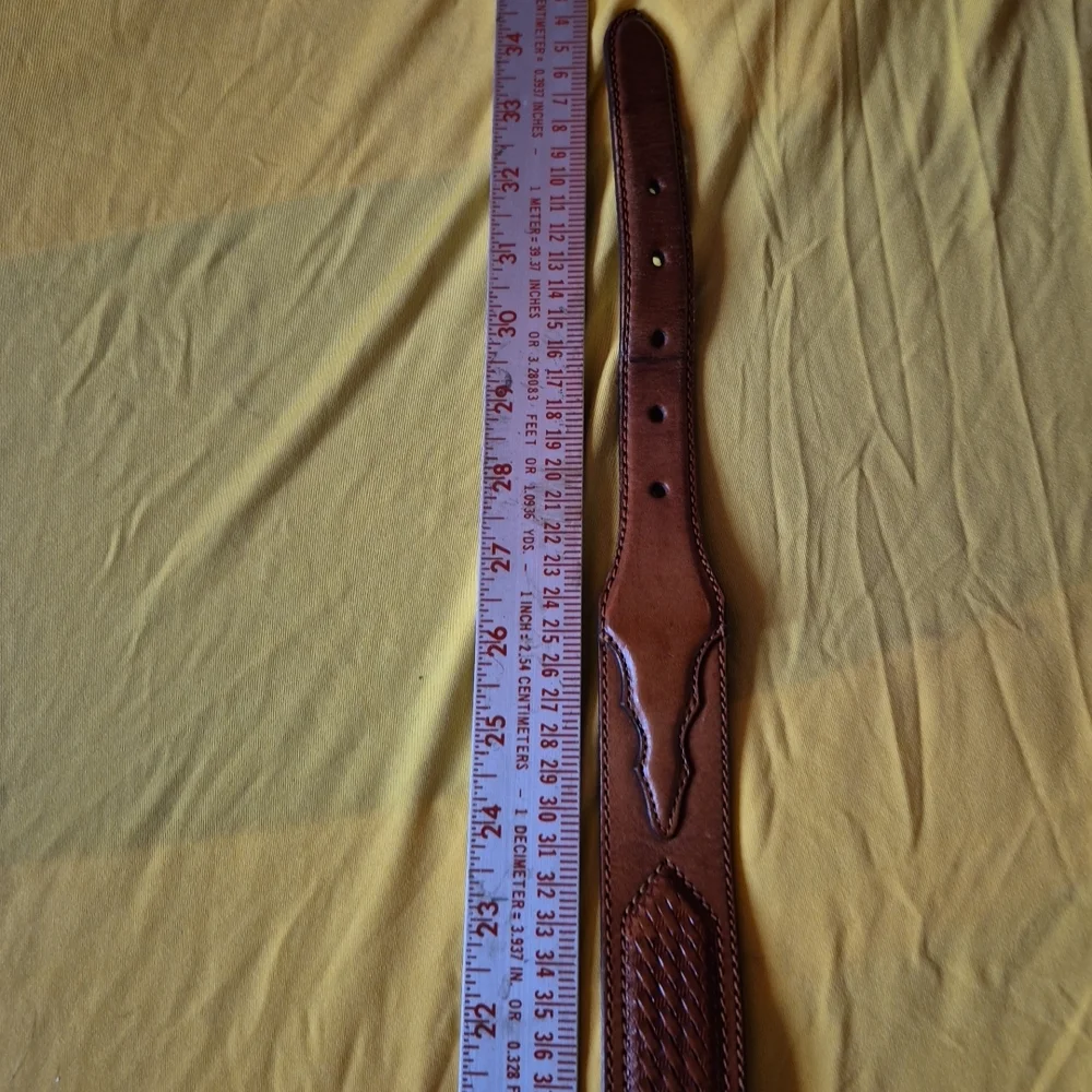 Kids Braided Brown Leather Belt with Silver Buckle